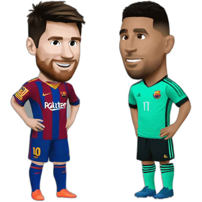 Messi bisous à Ronaldo emoji