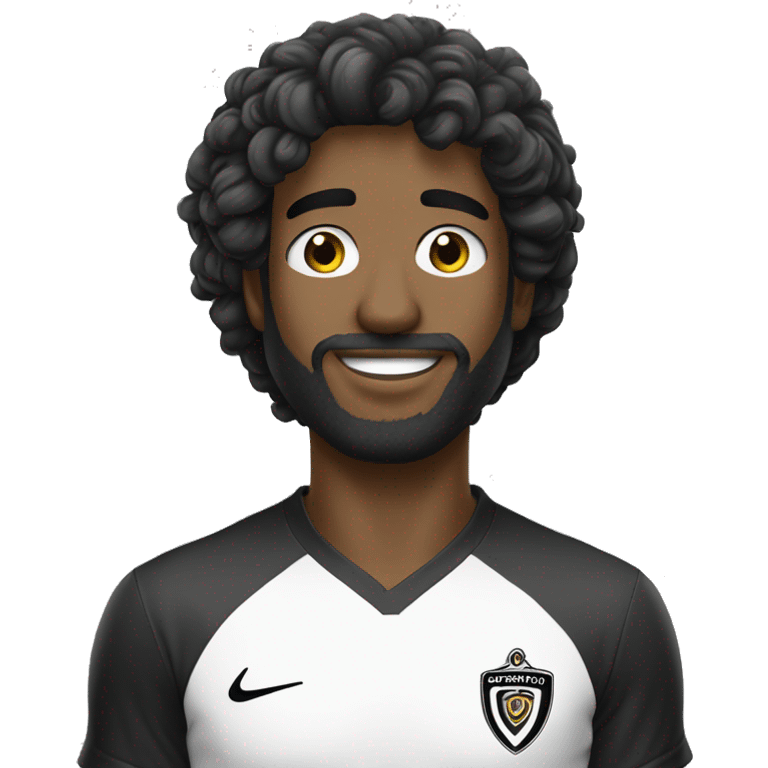 Homem usando Camisa do corinthians pardo cabelo grisalho e olhos castanhos emoji