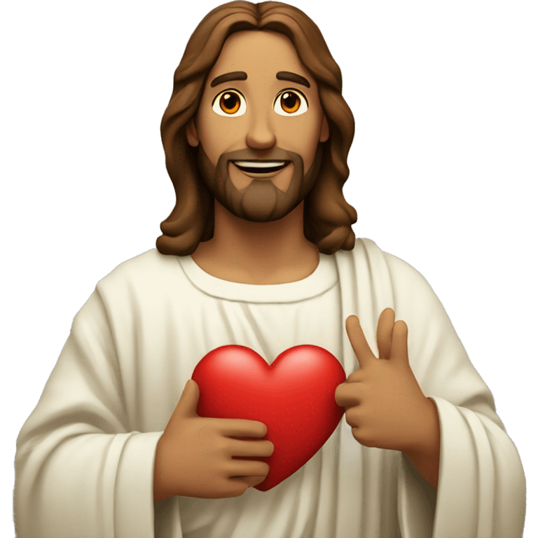 Jesus with heart up emoji