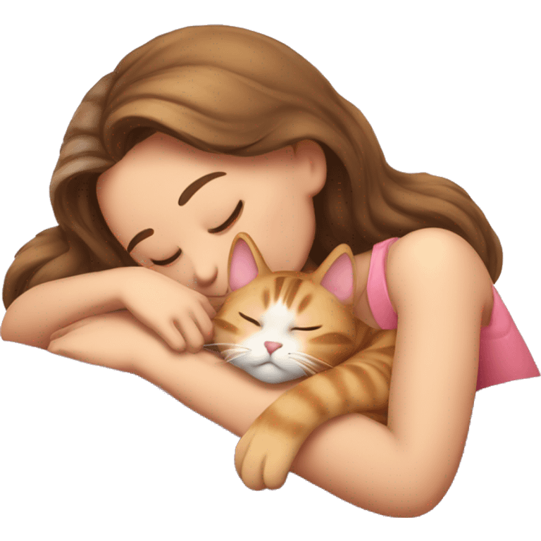 Cat 💕🧸 sleeping with a girl emoji