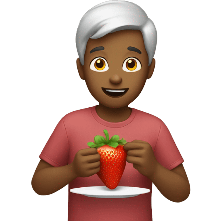 Person eating strawberries  emoji