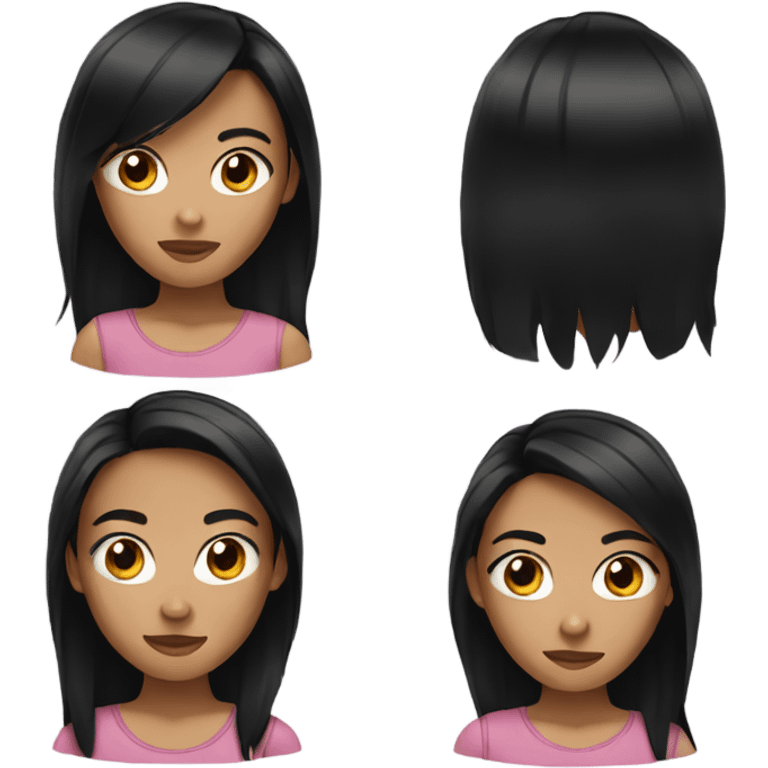 teenage girl with black hair emoji