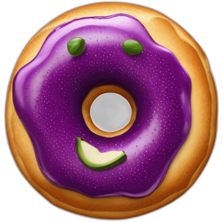 Une aubergine dans un donut emoji