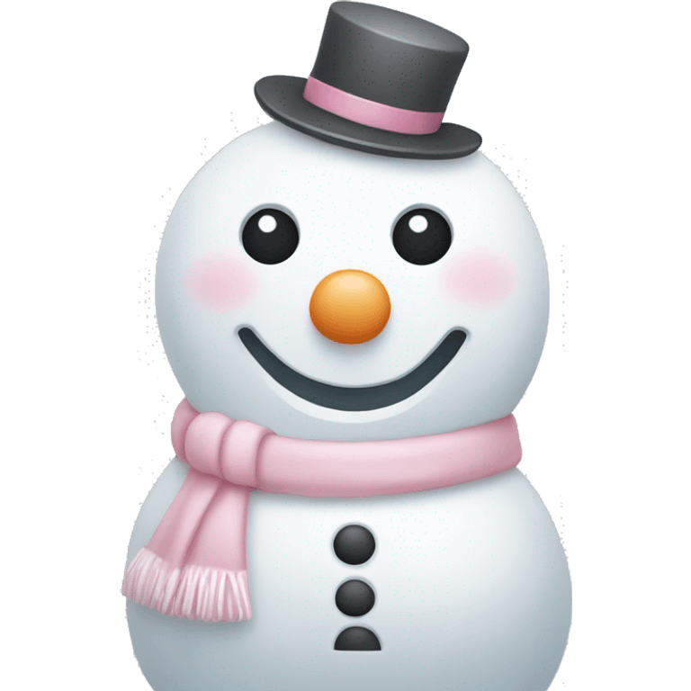 Cute white and light pink snowman emoji