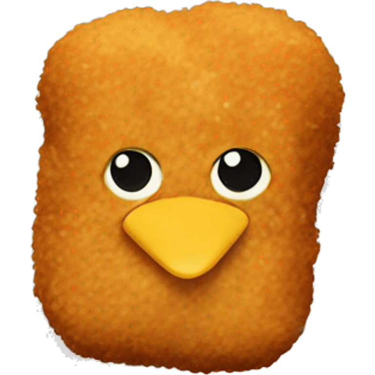 chicken nugget with legs and male face emoji