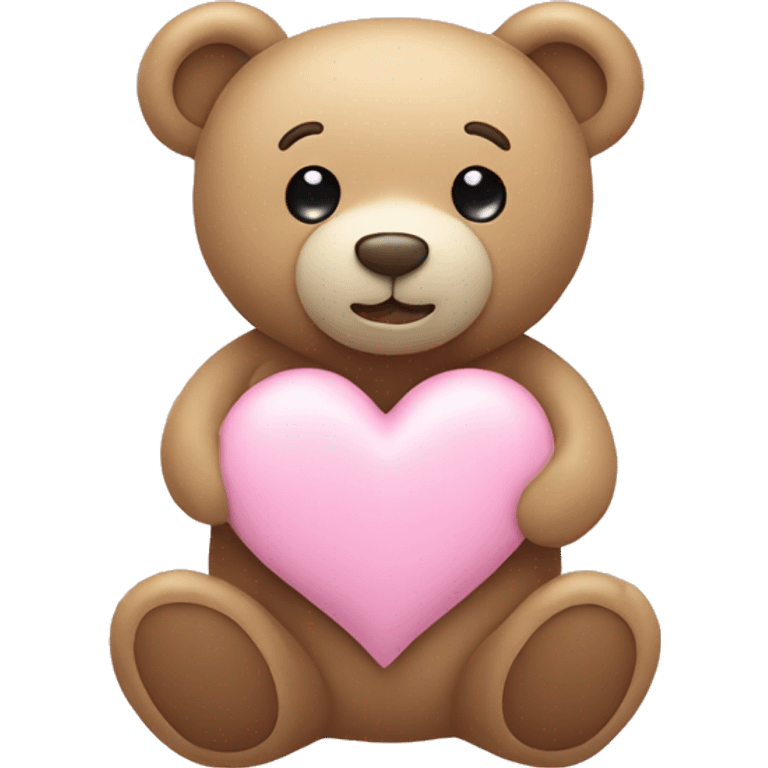 beige teddy bear and a pink pastel heart emoji