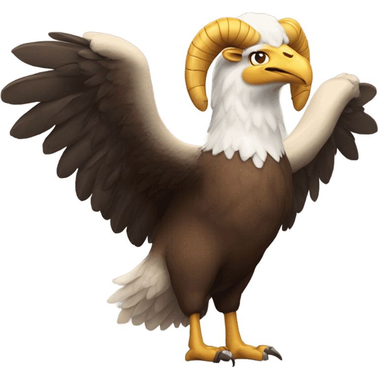 Eagle carrying a big horn sheep emoji