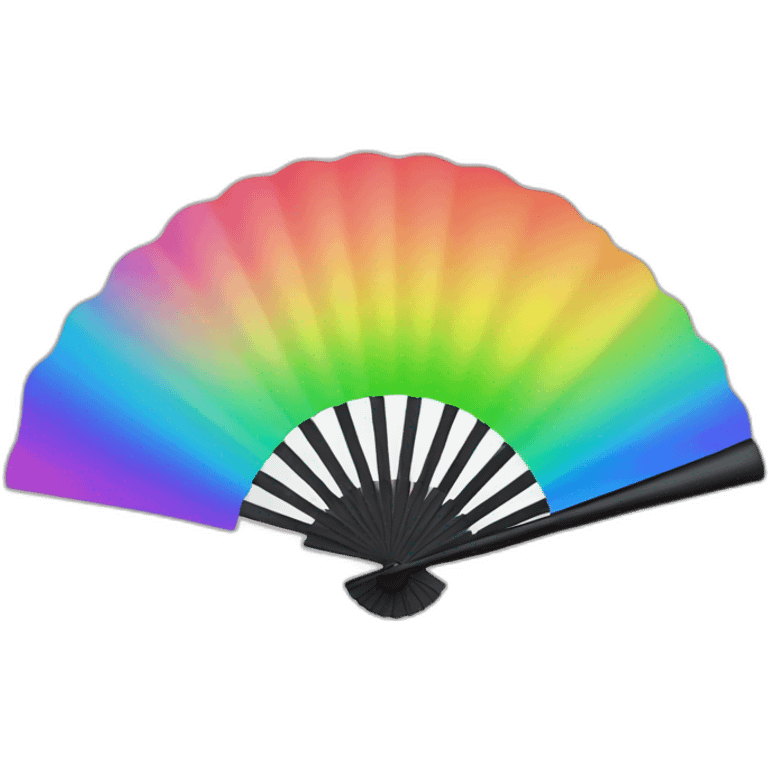 colored fan with rainbow colors emoji