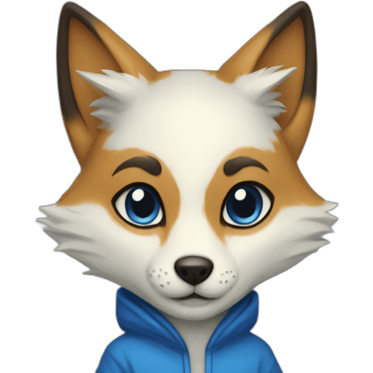 blue hooded kitsune emoji