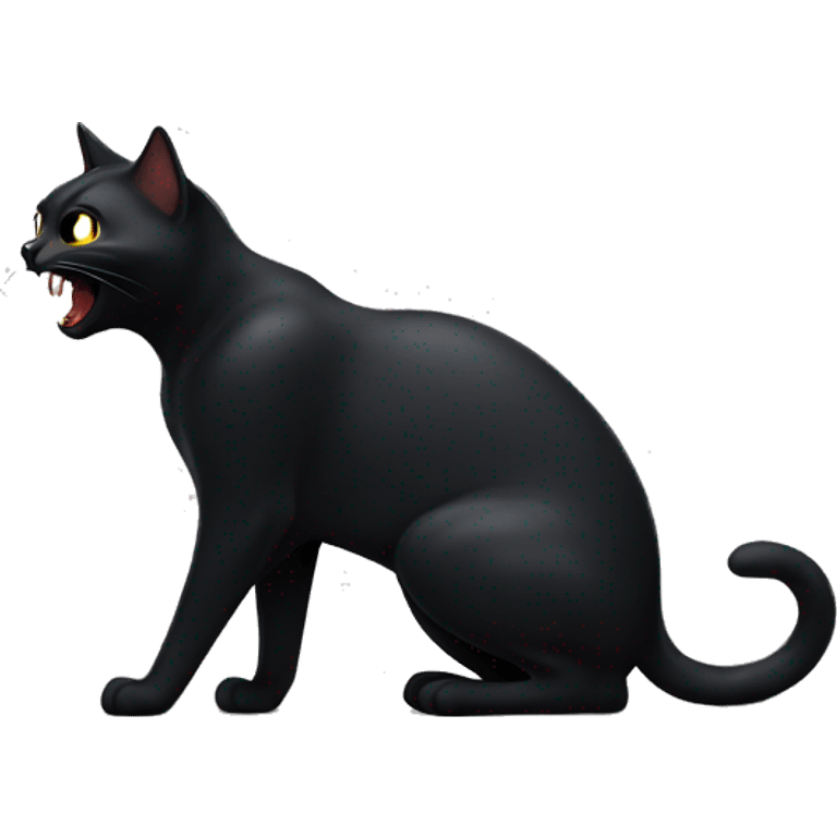 black cat hissing  emoji