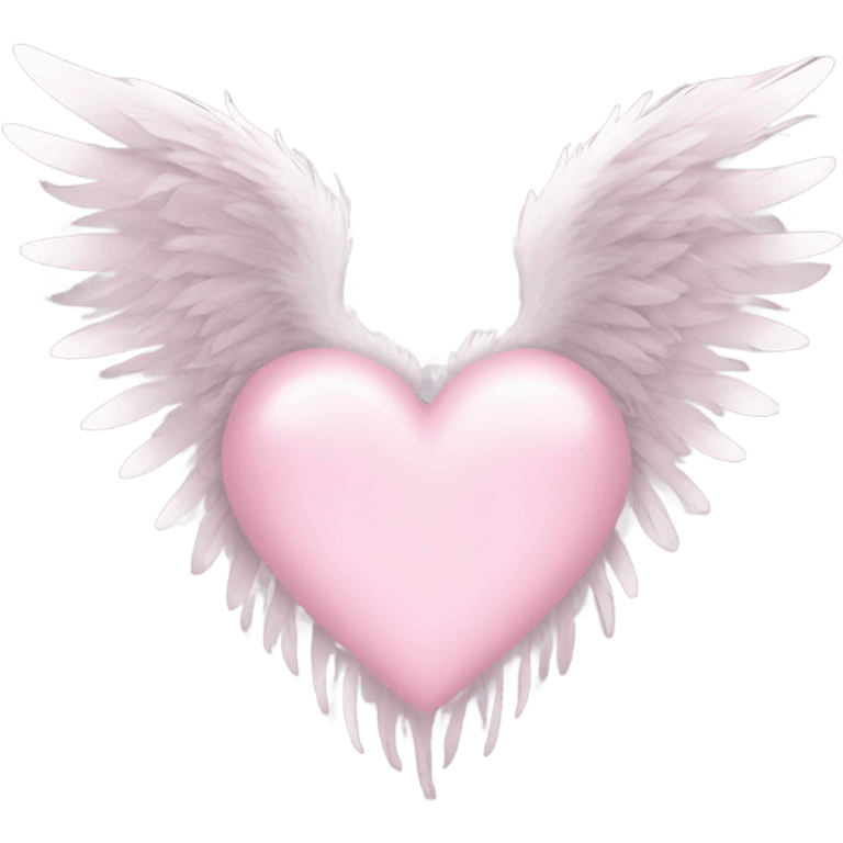 Light pink heart with angel wings  emoji