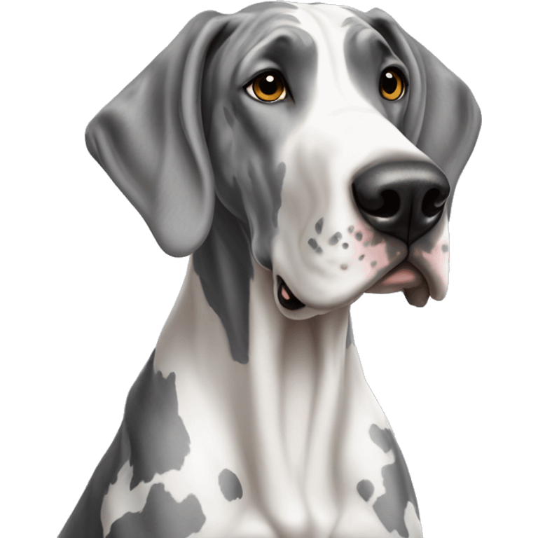 Gray and white harlequin Great Dane  emoji