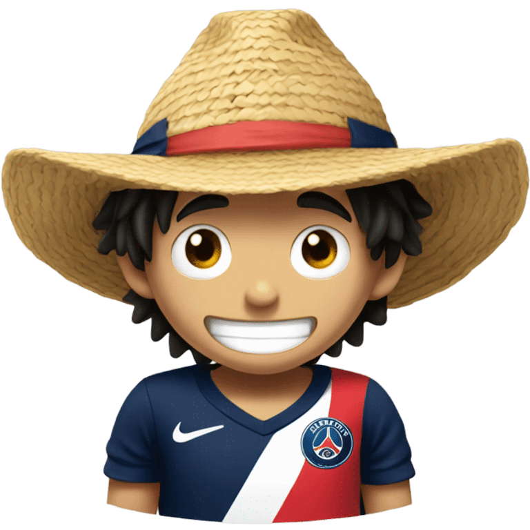 Luffy with psg jersey emoji