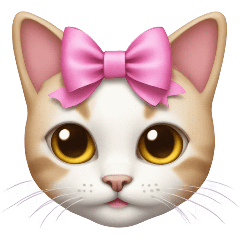 a cat with pink bow emoji