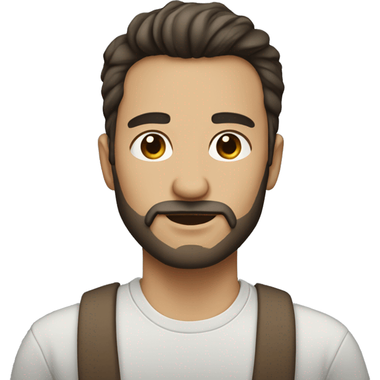 man with dark brown hair and little beard emoji