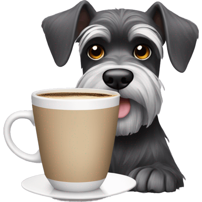 schnauzer drinking coffee emoji