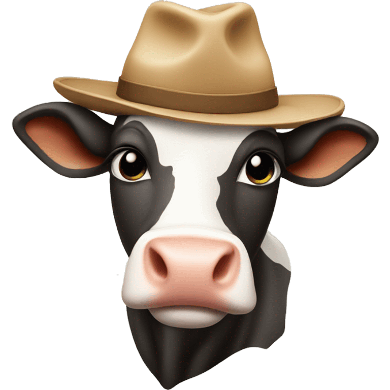 cow wearing a hat emoji