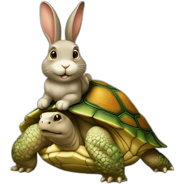 Lapin et tortue emoji