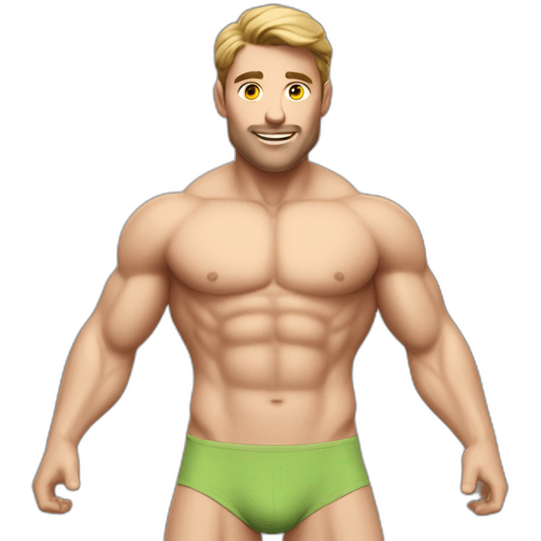 Caucasian muscular male bulge bikini realistic emoji