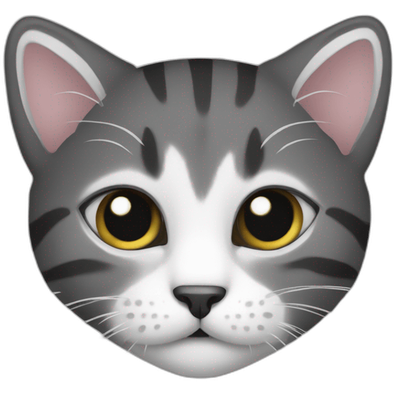 cute cat black and white emoji