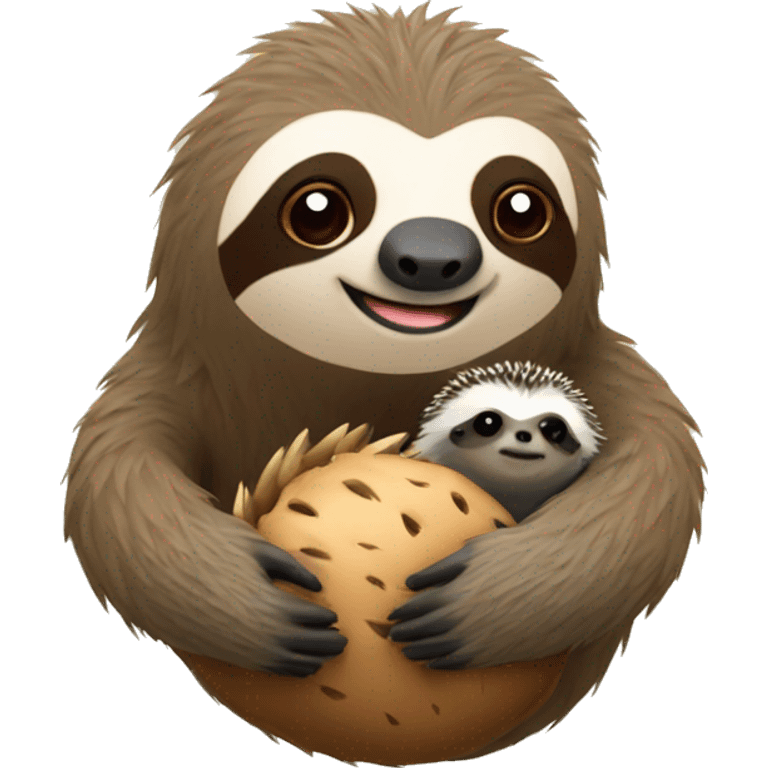 sloth with hedgehog emoji