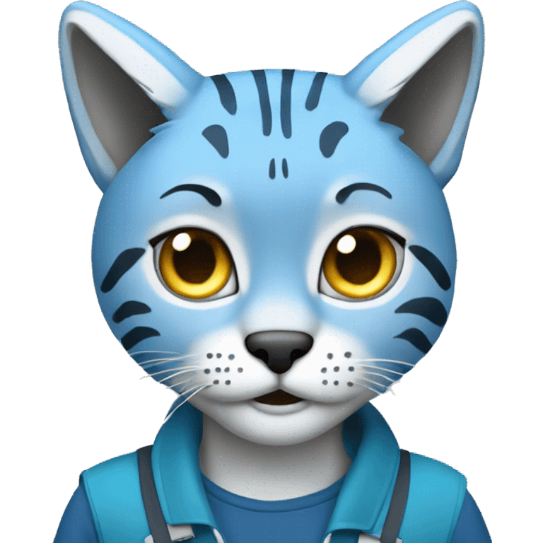 A blue lynx with a laptop emoji