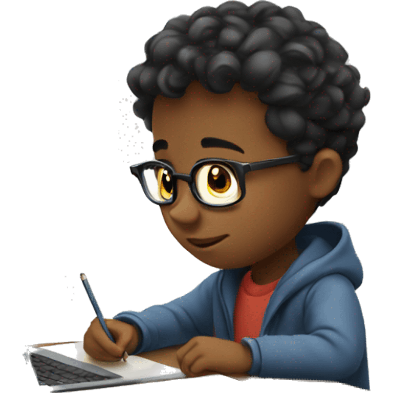 Kid doing homework emoji