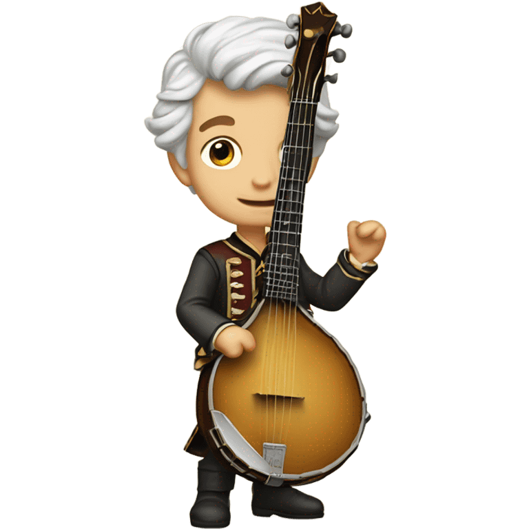 Wolfgang Mozart chibi standing young 5-string banjo emoji