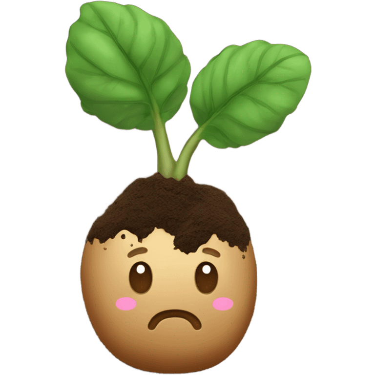 A potato with soil，no leaf，no Face emoji