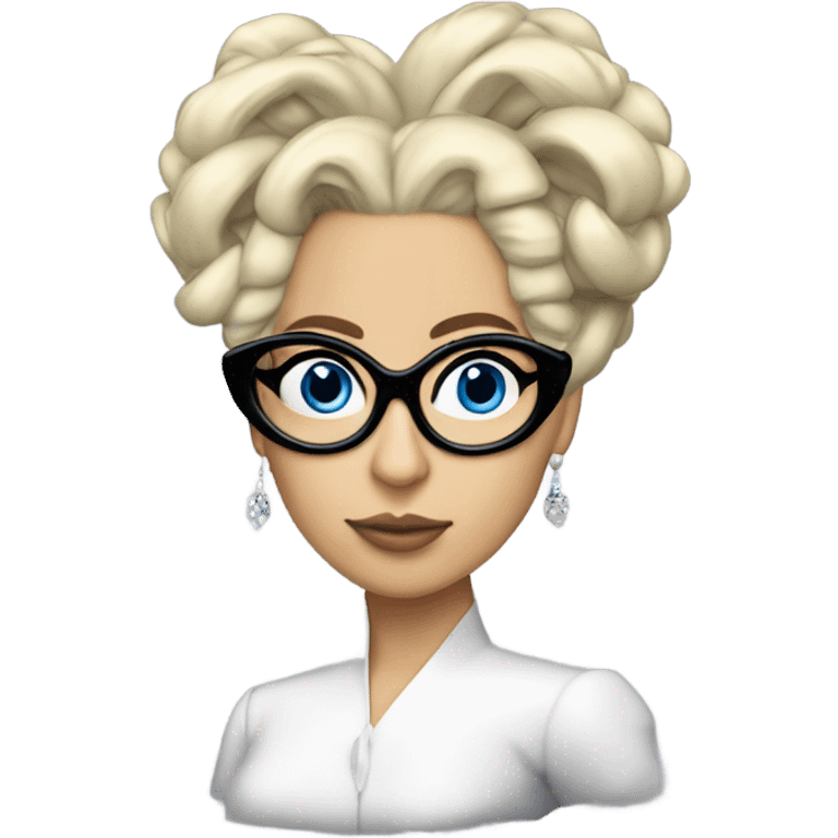 Lady gaga glasses updo blu eyes  emoji