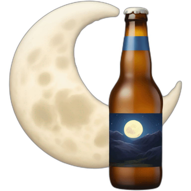 Beer and moon emoji