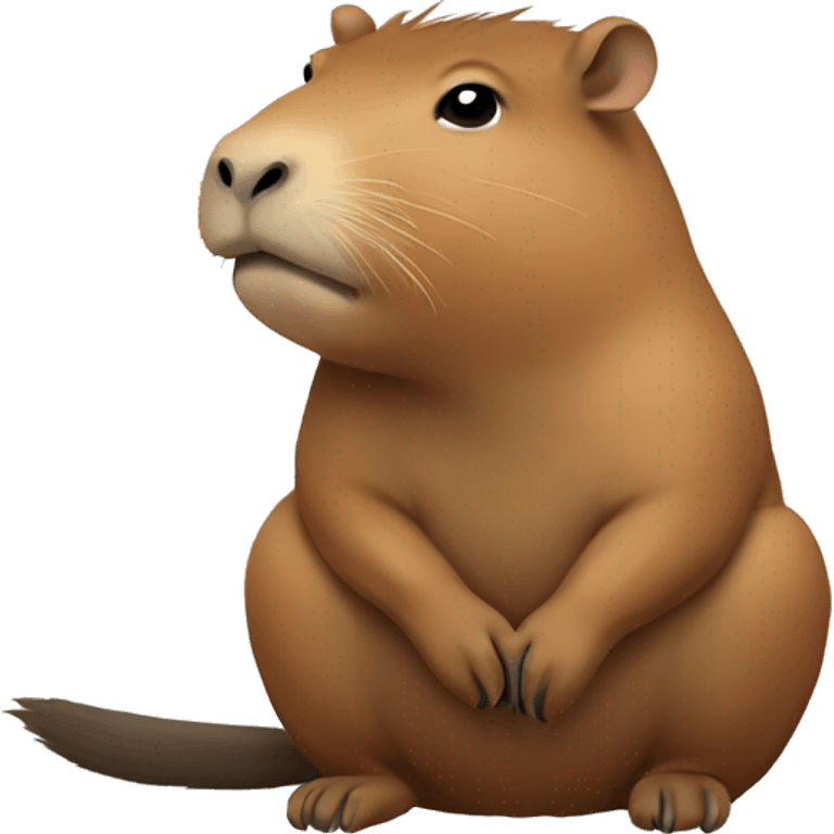 Capybara sitting full body emoji