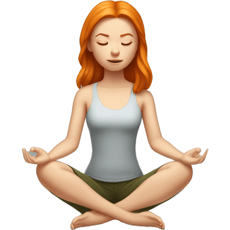 ginger girl meditating  emoji