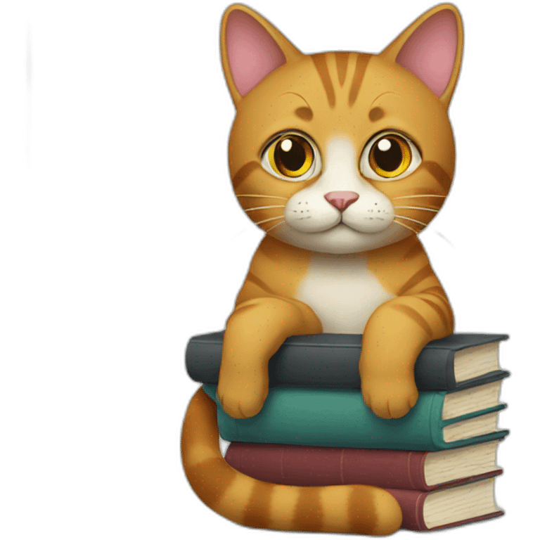 Cat with books emoji