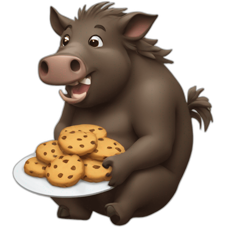 boar eating cookies emoji