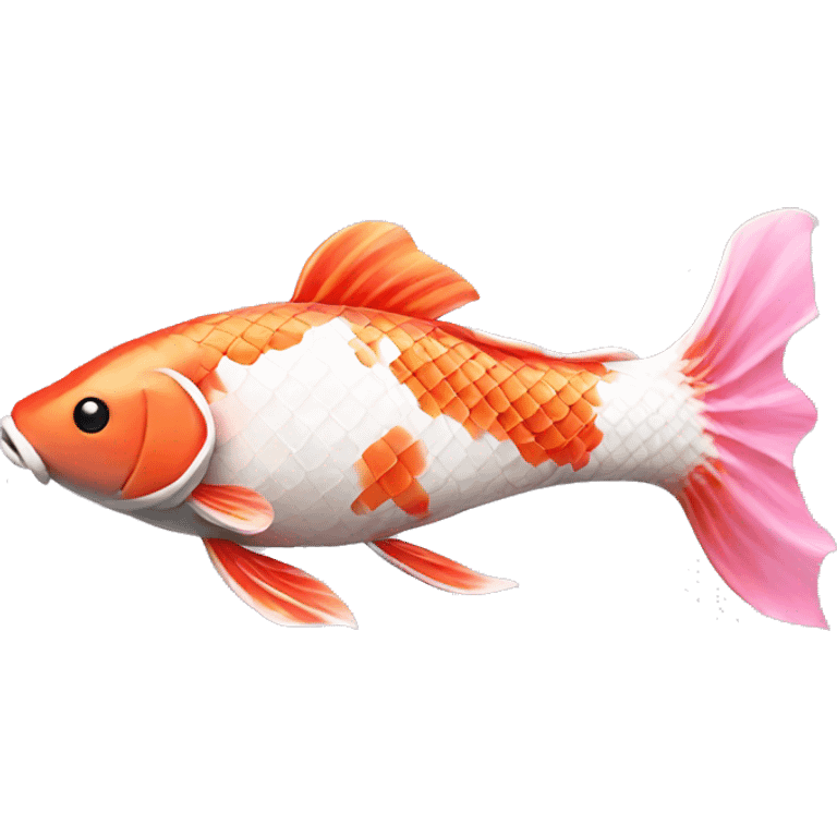 Pink and white fancy koi fish  emoji