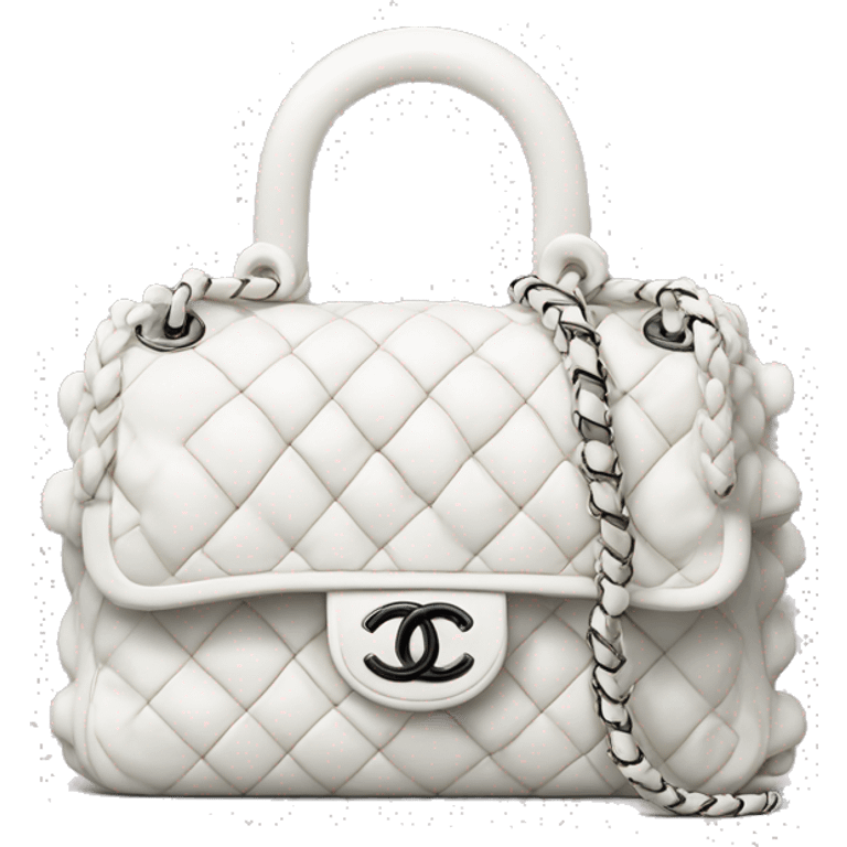 Chanel bouclé bag white emoji