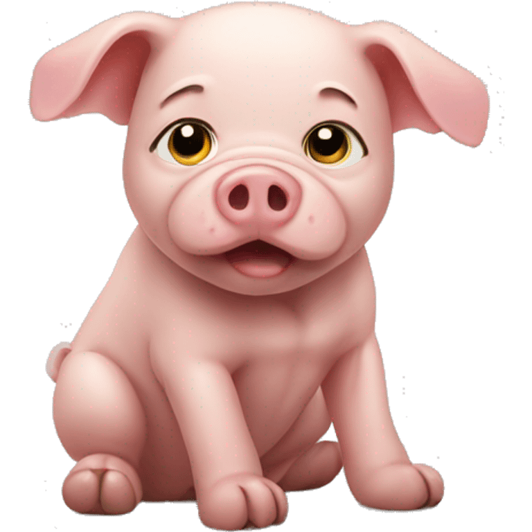 pig puppy pooping emoji