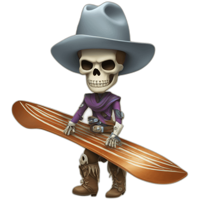 skull surfer cowboy emoji