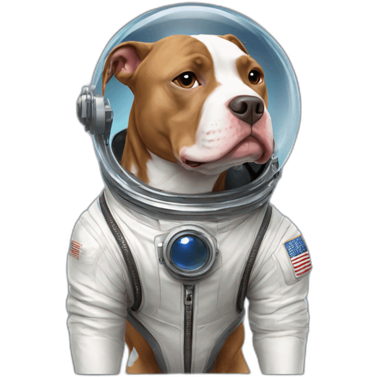 Pitbull dog wearing an astronaut suit. emoji