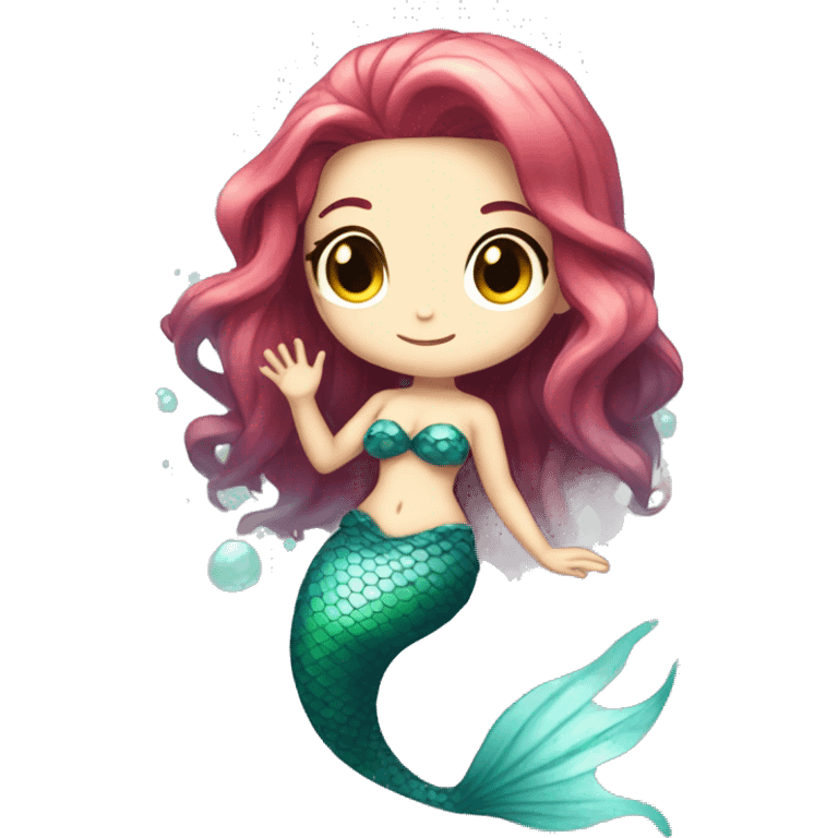 Mermaid siren full body chibi mysterious  emoji