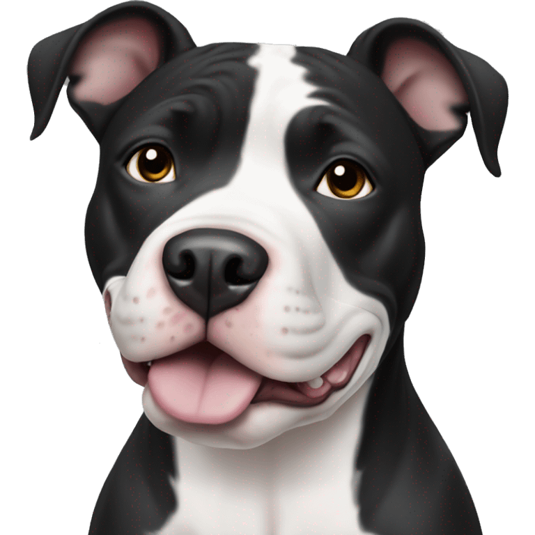 Black and white pitbull emoji