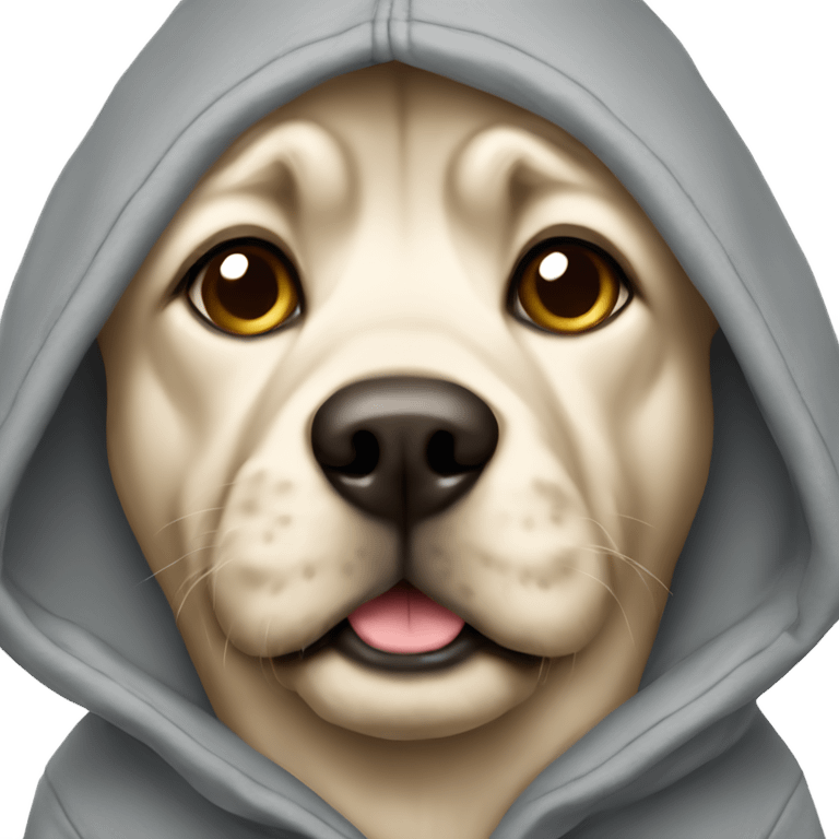 Dog wearing hoodie emoji