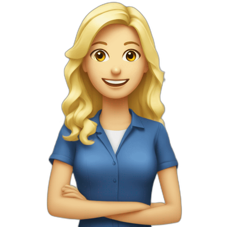 Femme blonde dans une usine électrique  emoji