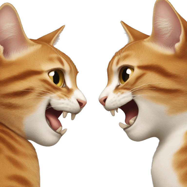 Two cats fighting emoji