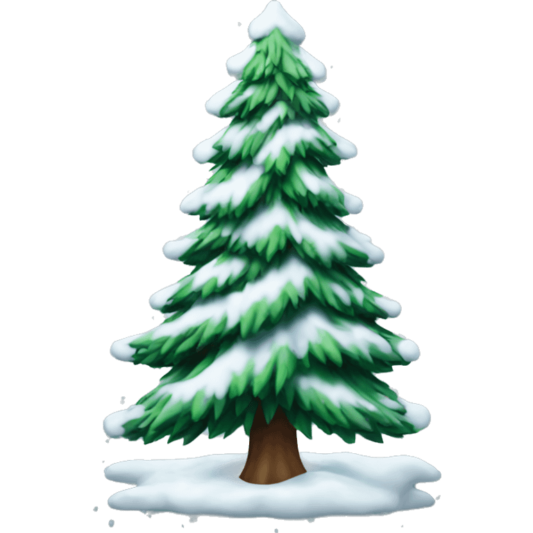 Christmas tree with snow on it emoji