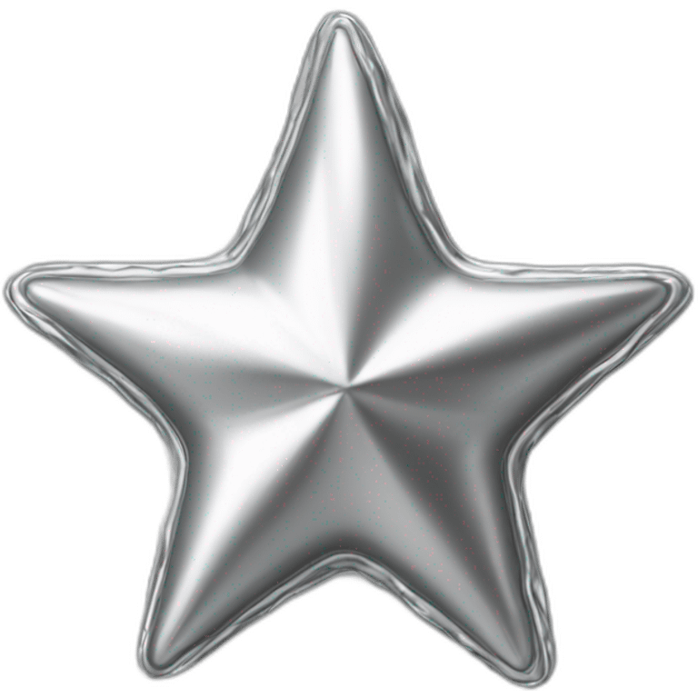 3D silver star with liquid texture emoji