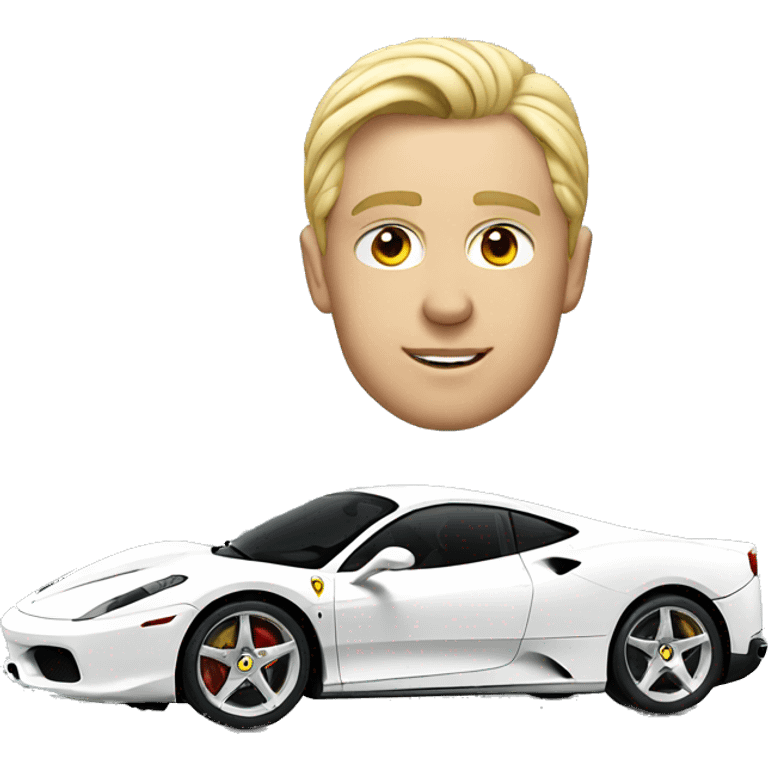 A white Ferrari  emoji