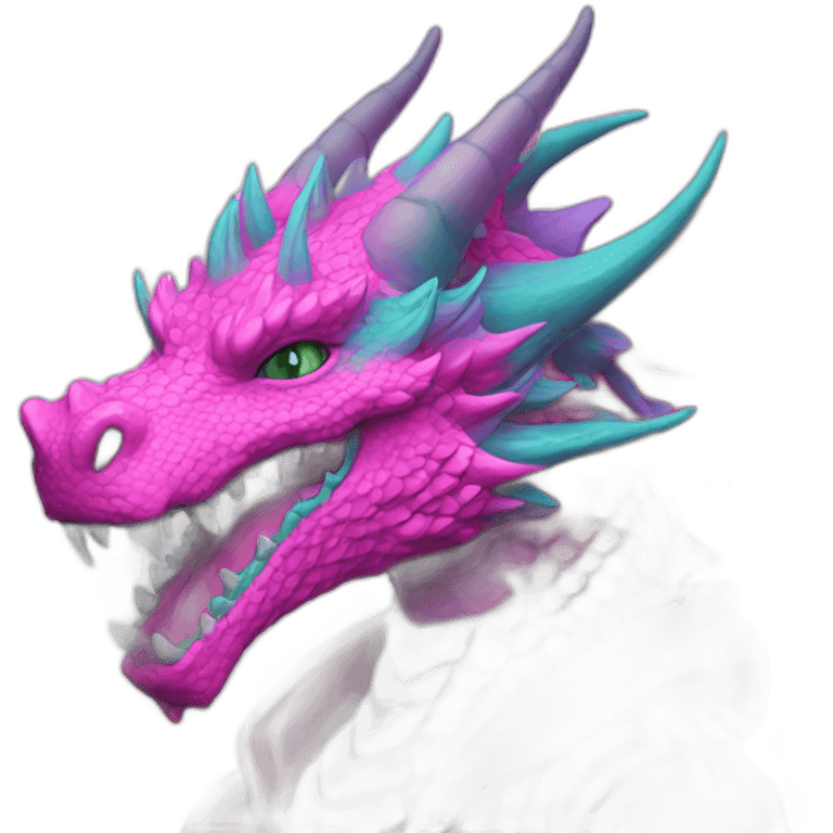 Vaporwave Dragon with tattoos wearing hoodie emoji