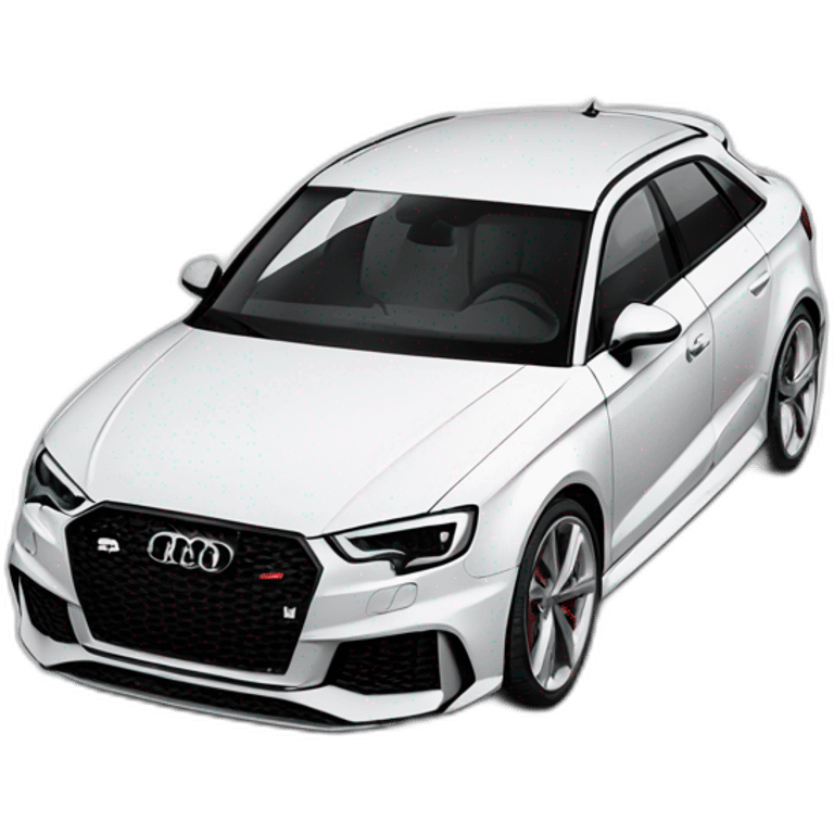 White Audi rs3 facelift taken from the front emoji